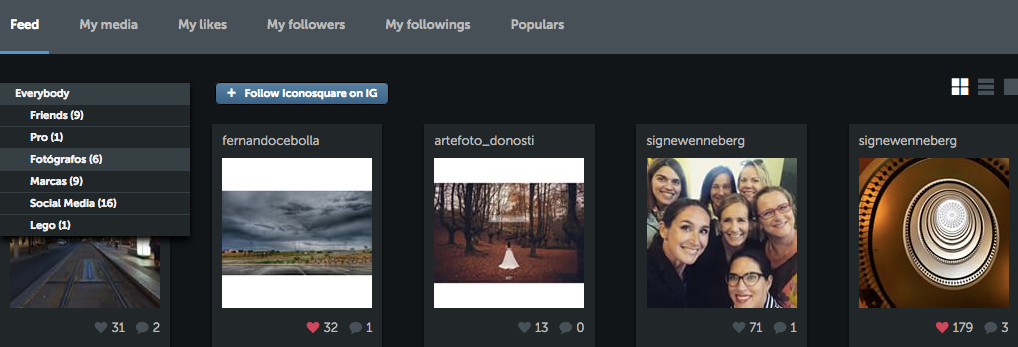 iconosquare Visor - herramientas de Instagram para empresas