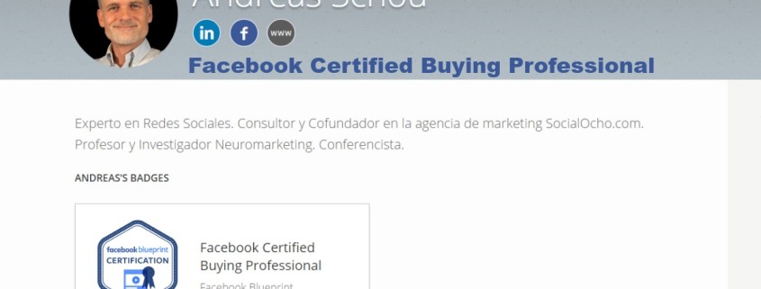 Certificación de Facebook Andreas Schou Certified Buying Professional